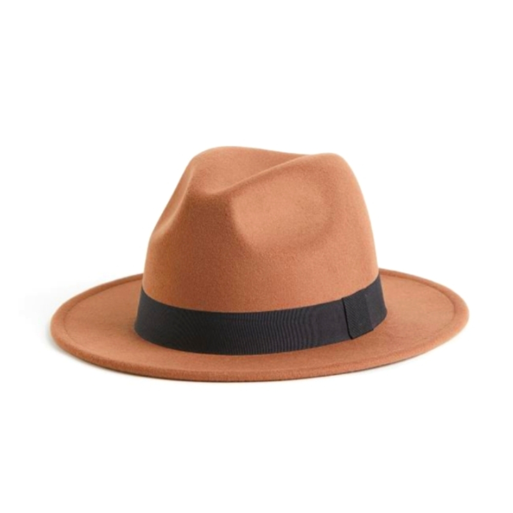 H&M camel fedora wool felt hat